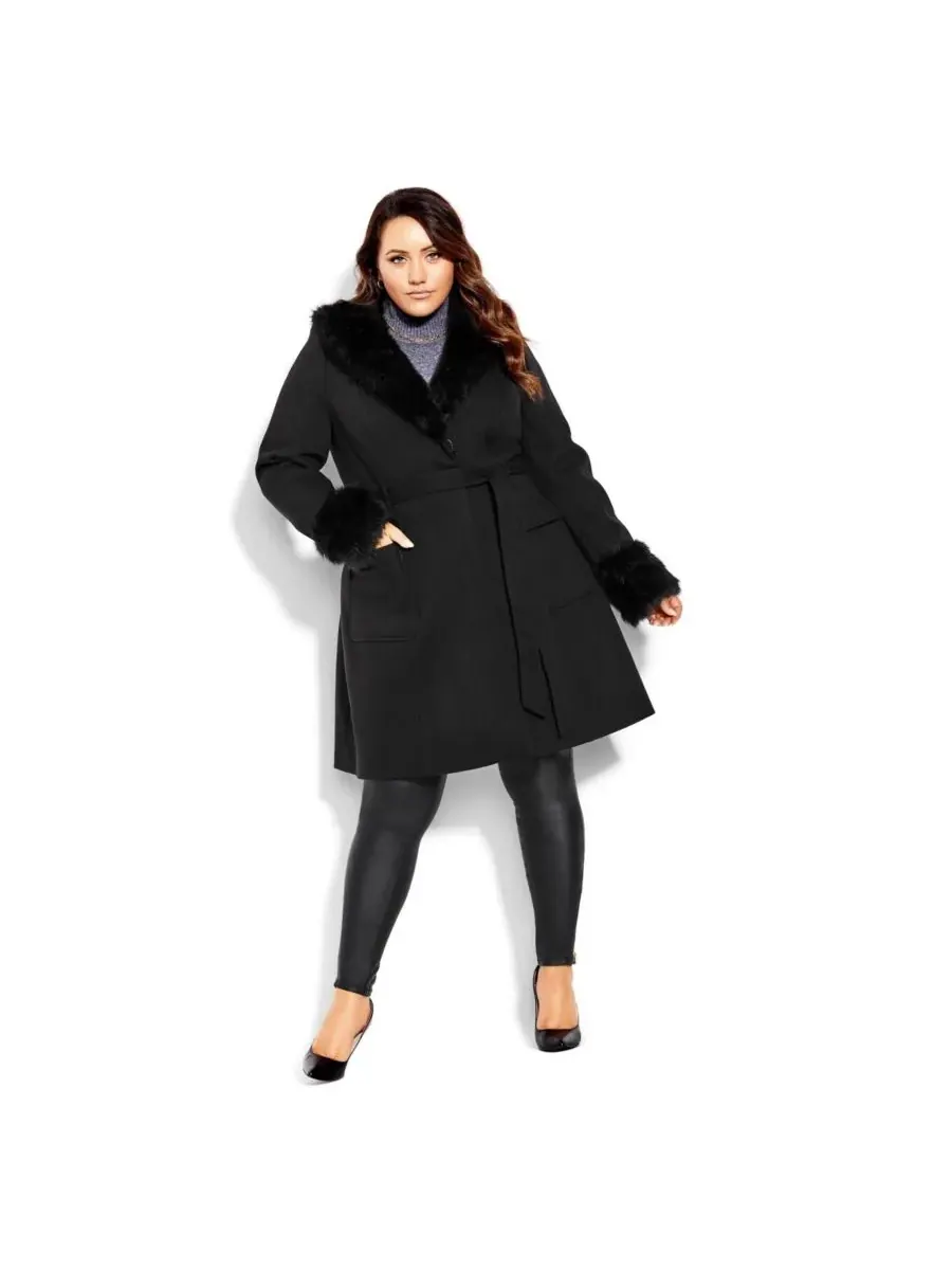 Женское пальто Make Me Blush CITY CHIC — изображение 3 из 5, черный