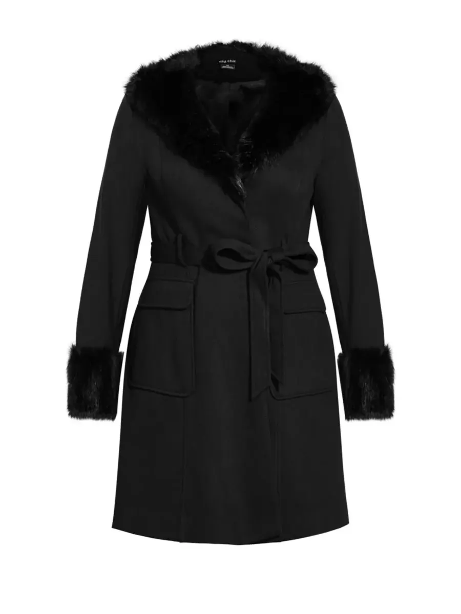 Женское пальто Make Me Blush CITY CHIC — изображение 4 из 5, черный