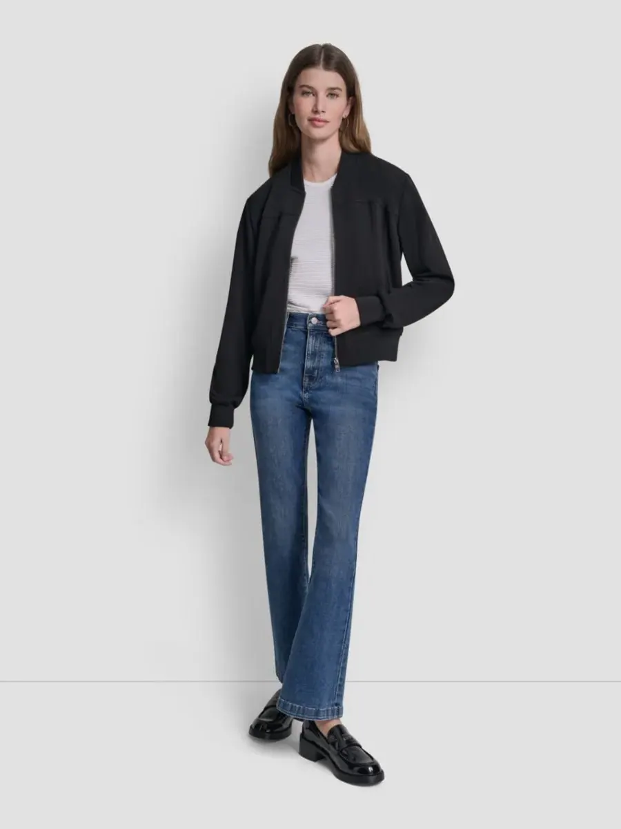 Женская куртка-бомбер на молнии DKNY — изображение 5 из 6, черный