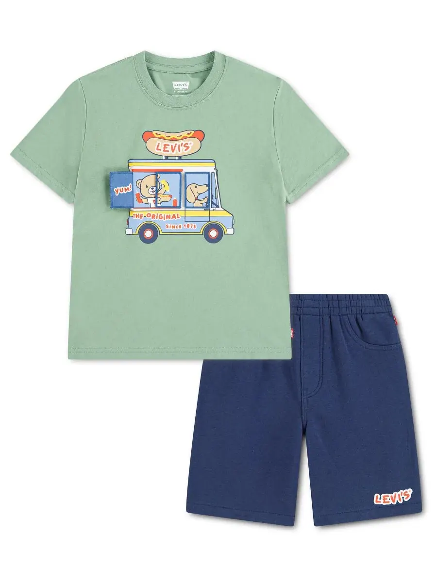 Комплект футболки и шорт с принтом Hot Dog Truck Levi's