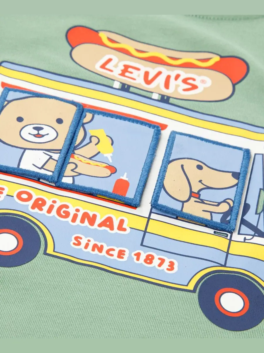 Комплект футболки и шорт с принтом Hot Dog Truck Levi's — изображение 4 из 5, зеленый/синий