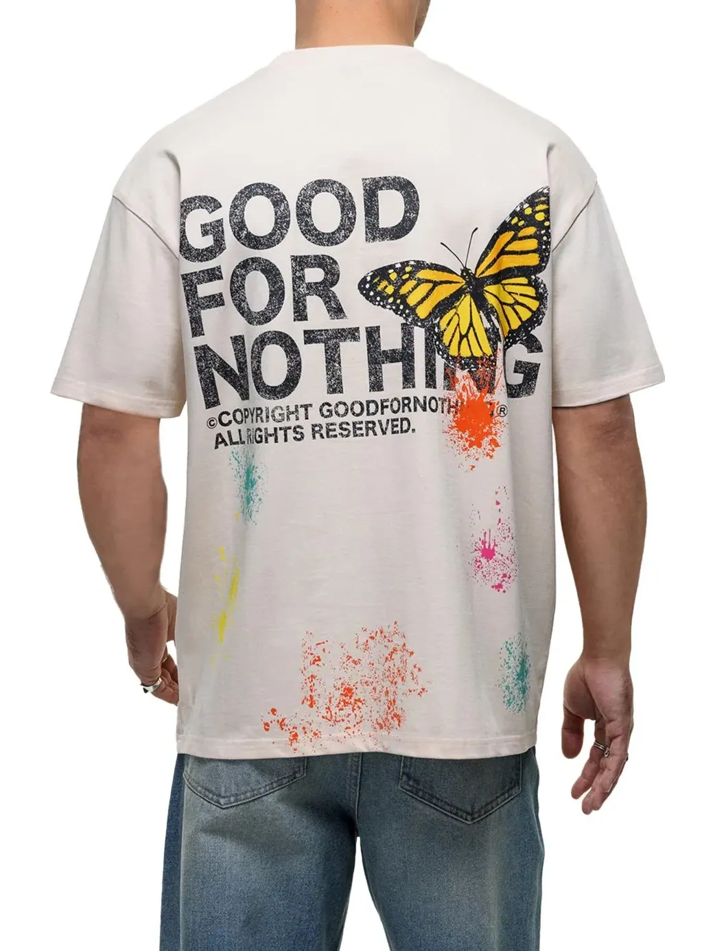 Футболка с цифровым принтом Statue Print Good For Nothing — изображение 2 из 4, бежевый