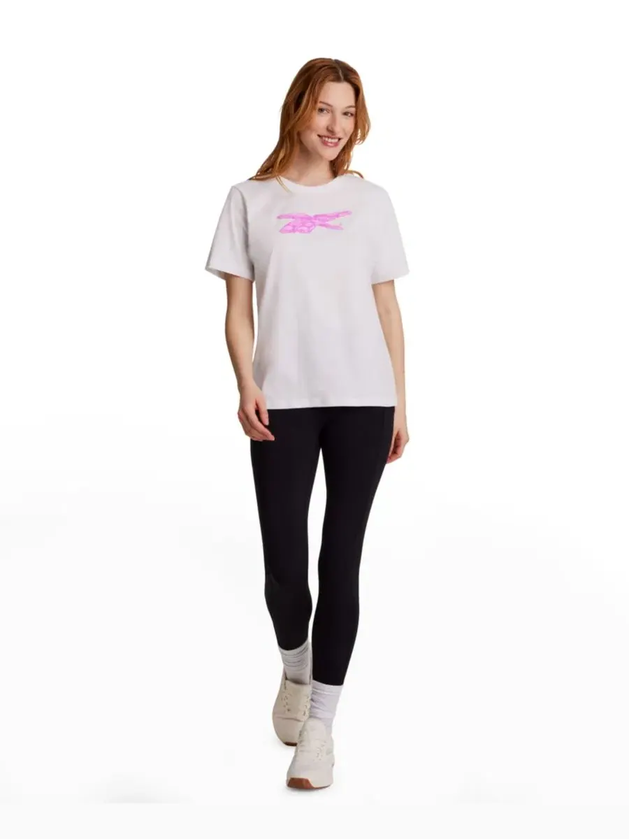 Женская футболка-бокси с графическим принтом Vector Boxy Crewneck Reebok — изображение 2 из 6, белый