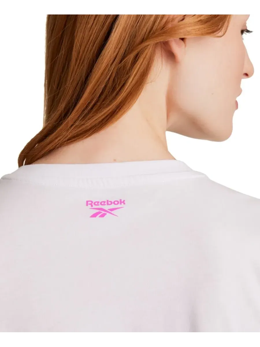 Женская футболка-бокси с графическим принтом Vector Boxy Crewneck Reebok — изображение 5 из 6, белый