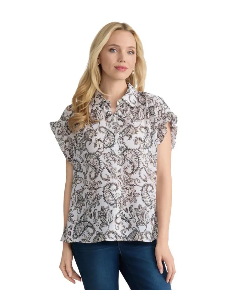 Рубашка с коротким рукавом, модель Collared Shirt Jones New York