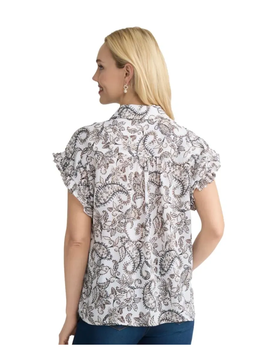 Рубашка с коротким рукавом, модель Collared Shirt Jones New York — изображение 4 из 4, белый песочный