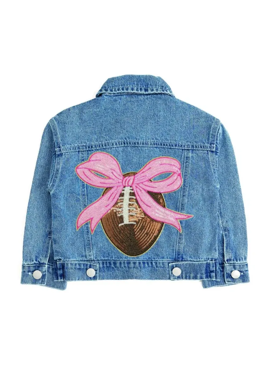 Джинсовая куртка с пайеточной нашивкой Football Sequin Patch Sweet Wink