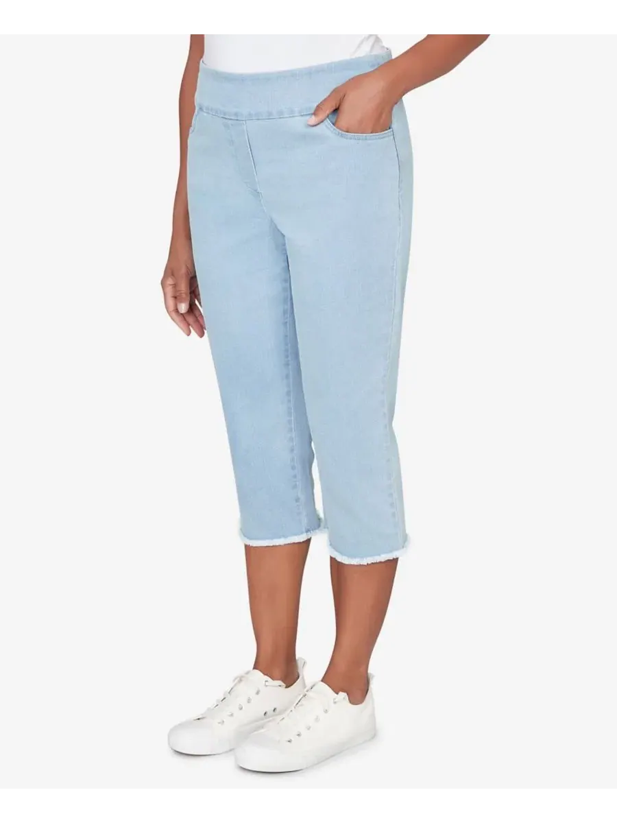 Классические женские джинсовые брюки-капри из суперэластичной ткани с бахромой Alfred Dunner — изображение 2 из 7