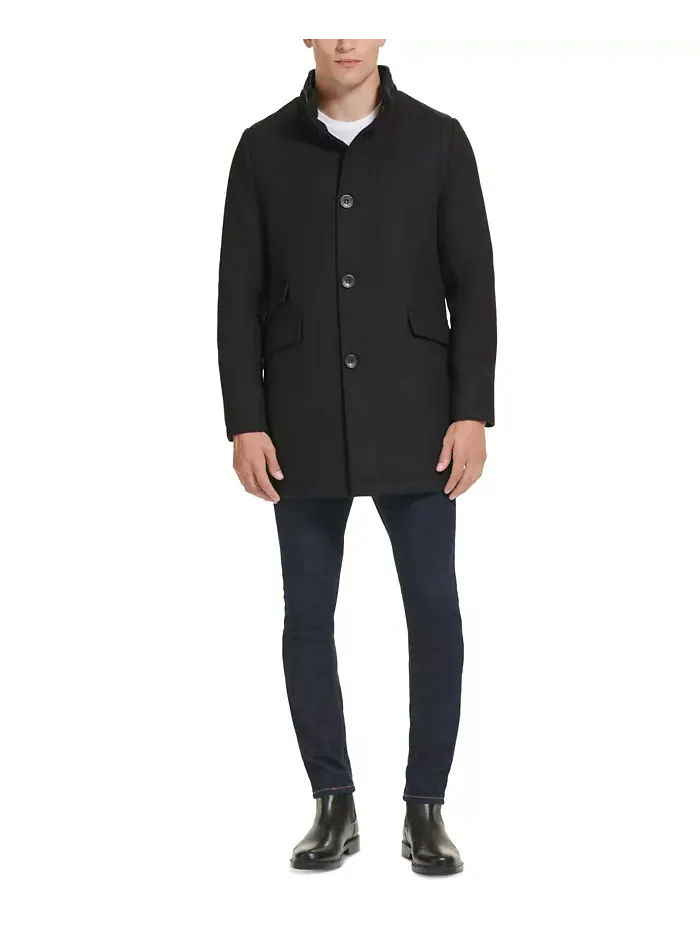 Мужское шерстяное пальто на пуговицах Car Coat Kenneth Cole