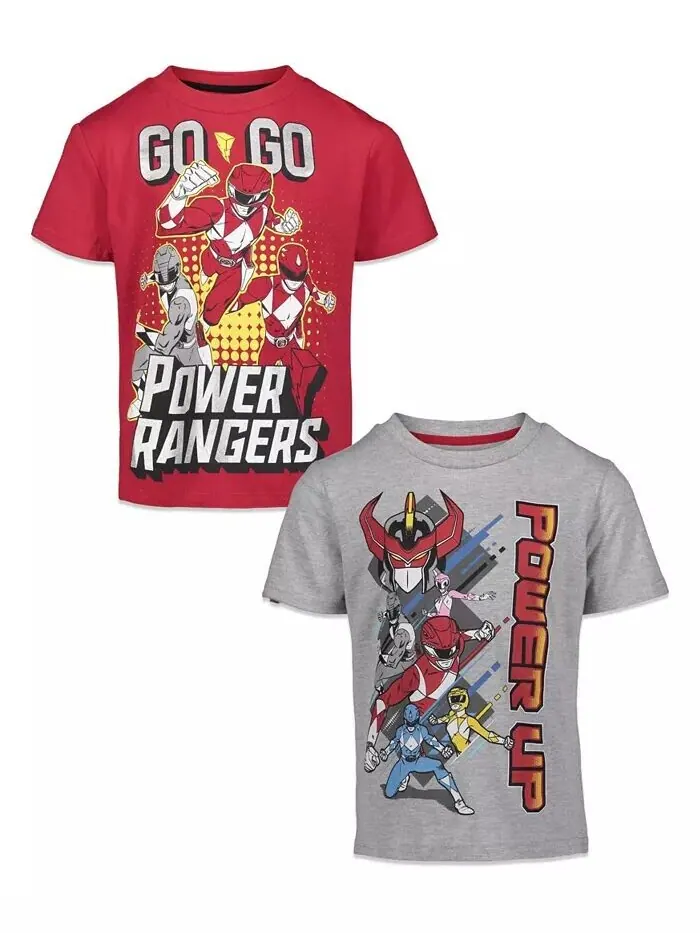 Футболка для мальчиков, 2 шт. в упаковке Power Rangers — серый