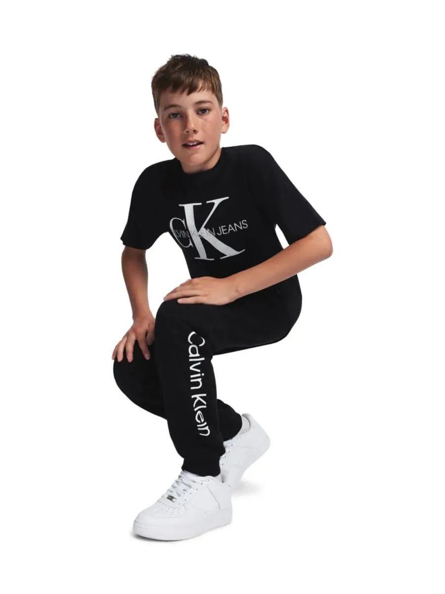 Спортивные брюки с эластичным поясом и боковыми карманами Calvin Klein — изображение 2 из 5, черный