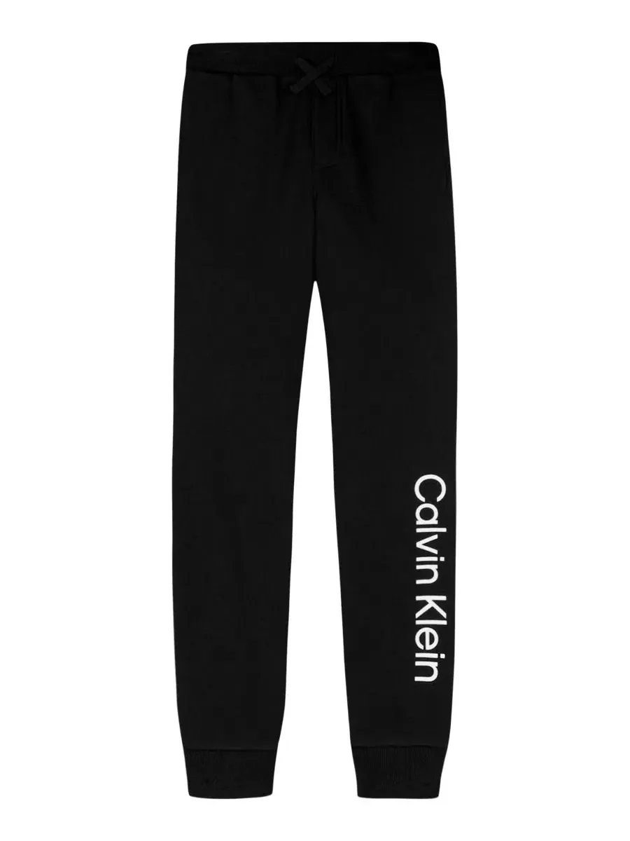 Спортивные брюки с эластичным поясом и боковыми карманами Calvin Klein — изображение 3 из 5, черный