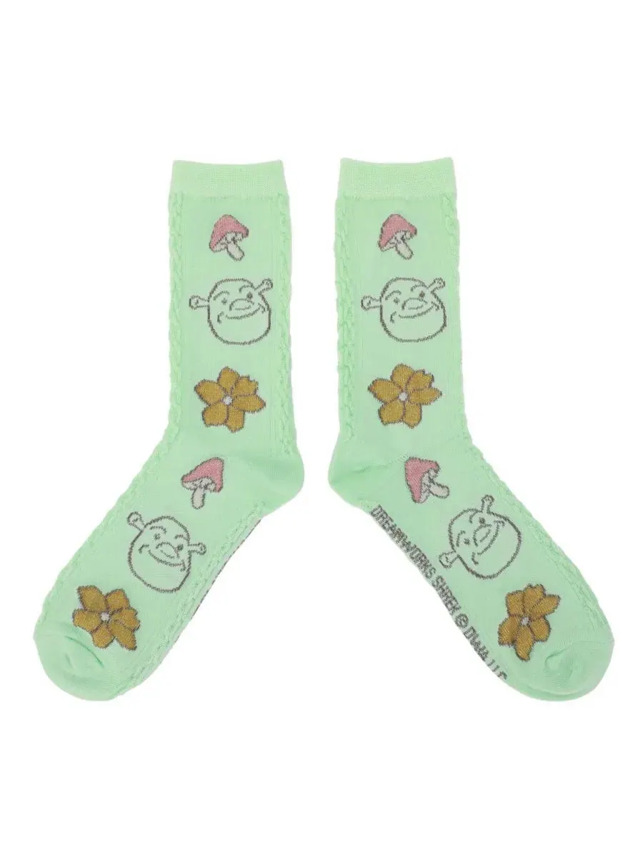 Носки женские с принтом Shrek Donkey Flora Patterns, 2 пары Shrek — изображение 2 из 5, мульти