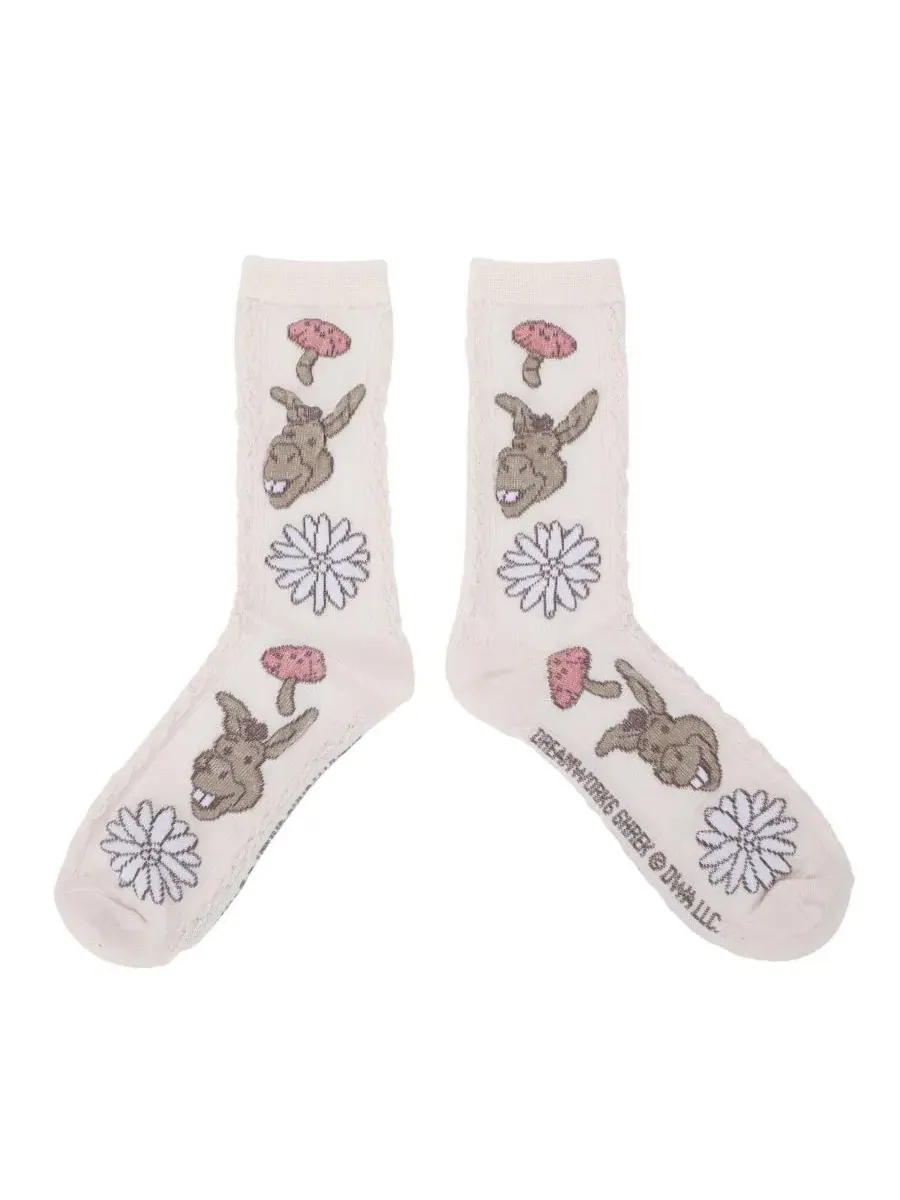 Носки женские с принтом Shrek Donkey Flora Patterns, 2 пары Shrek — изображение 3 из 5, мульти