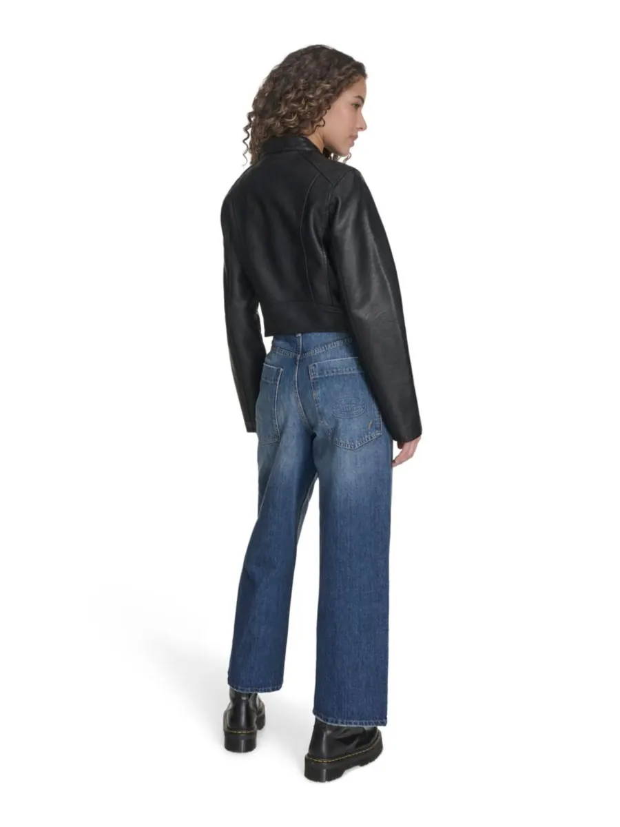 Женская куртка-бомбер из искусственной кожи Levi's — изображение 4 из 5, черный