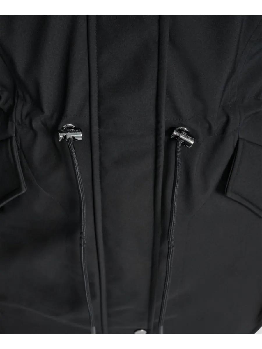 Женская облегающая куртка-анорак с капюшоном DKNY — изображение 6 из 8, черный