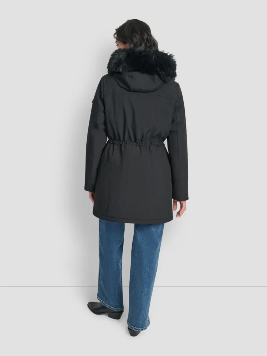 Женская облегающая куртка-анорак с капюшоном DKNY — изображение 8 из 8, черный