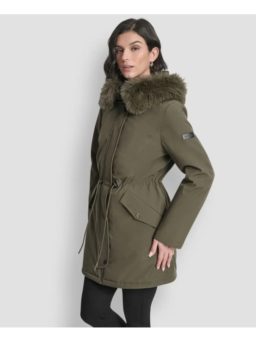 Женская облегающая куртка-анорак с капюшоном DKNY — изображение 3 из 8, лоден