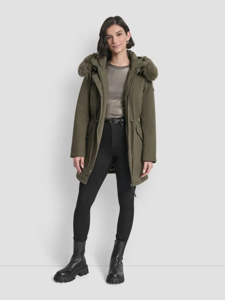 Женская облегающая куртка-анорак с капюшоном DKNY — изображение 4 из 8, лоден
