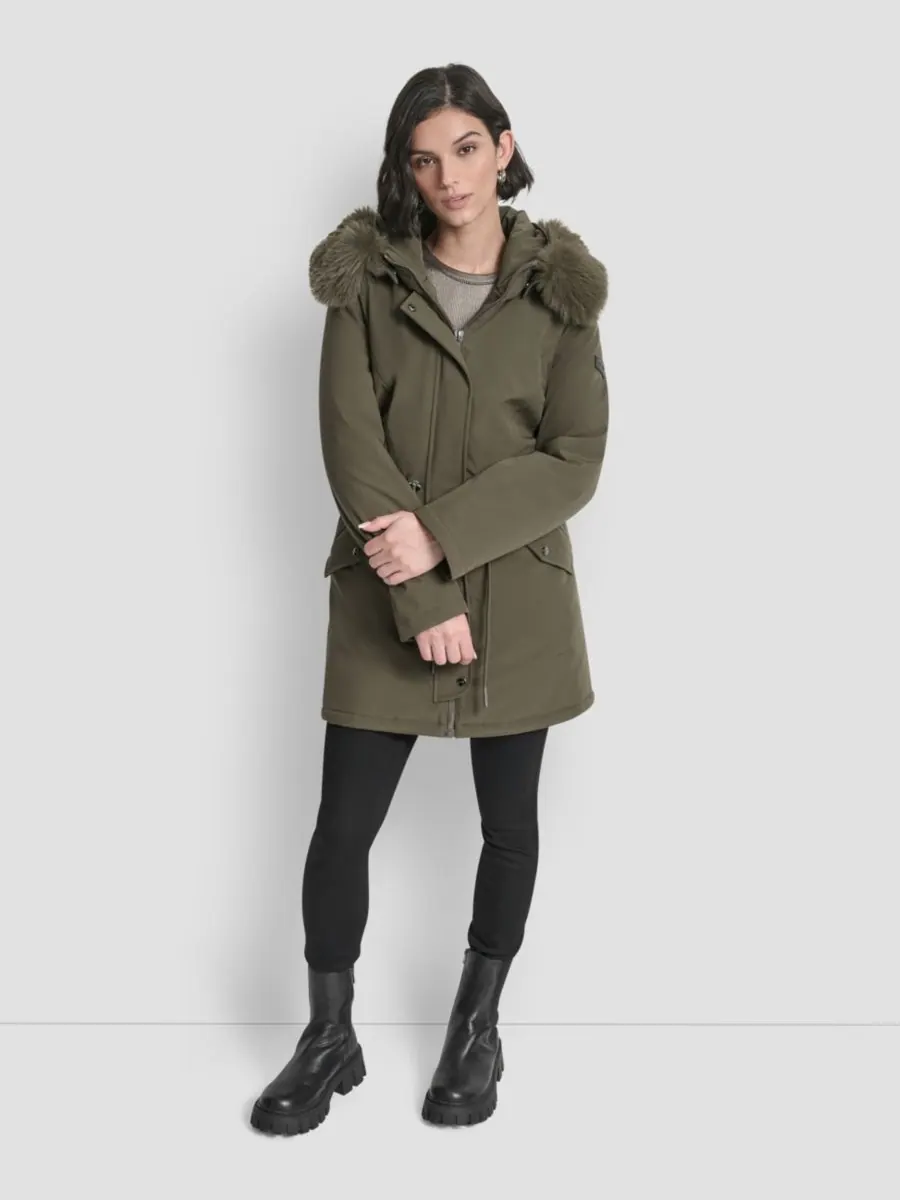 Женская облегающая куртка-анорак с капюшоном DKNY — изображение 5 из 8, лоден