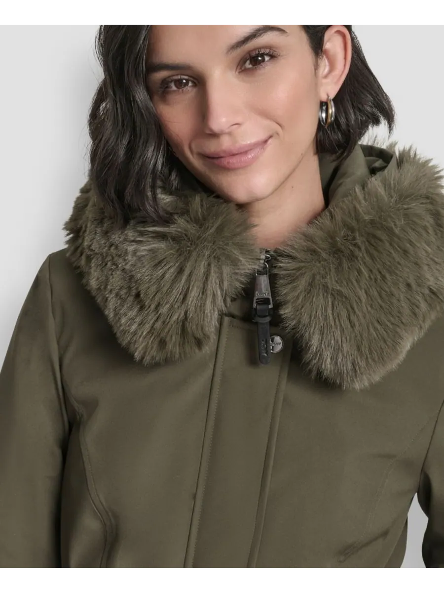 Женская облегающая куртка-анорак с капюшоном DKNY — изображение 6 из 8, лоден