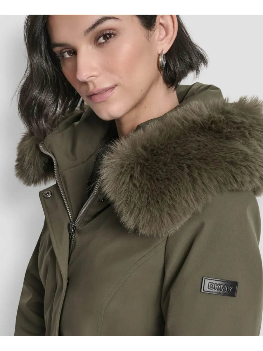 Женская облегающая куртка-анорак с капюшоном DKNY — изображение 7 из 8, лоден