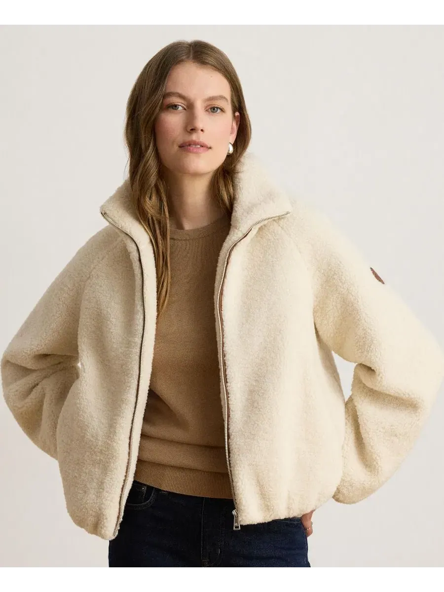 Куртка-пуховик с шерпой Women's Sherpa Puffer Coat Lauren Ralph Lauren — изображение 3 из 5, бежевый