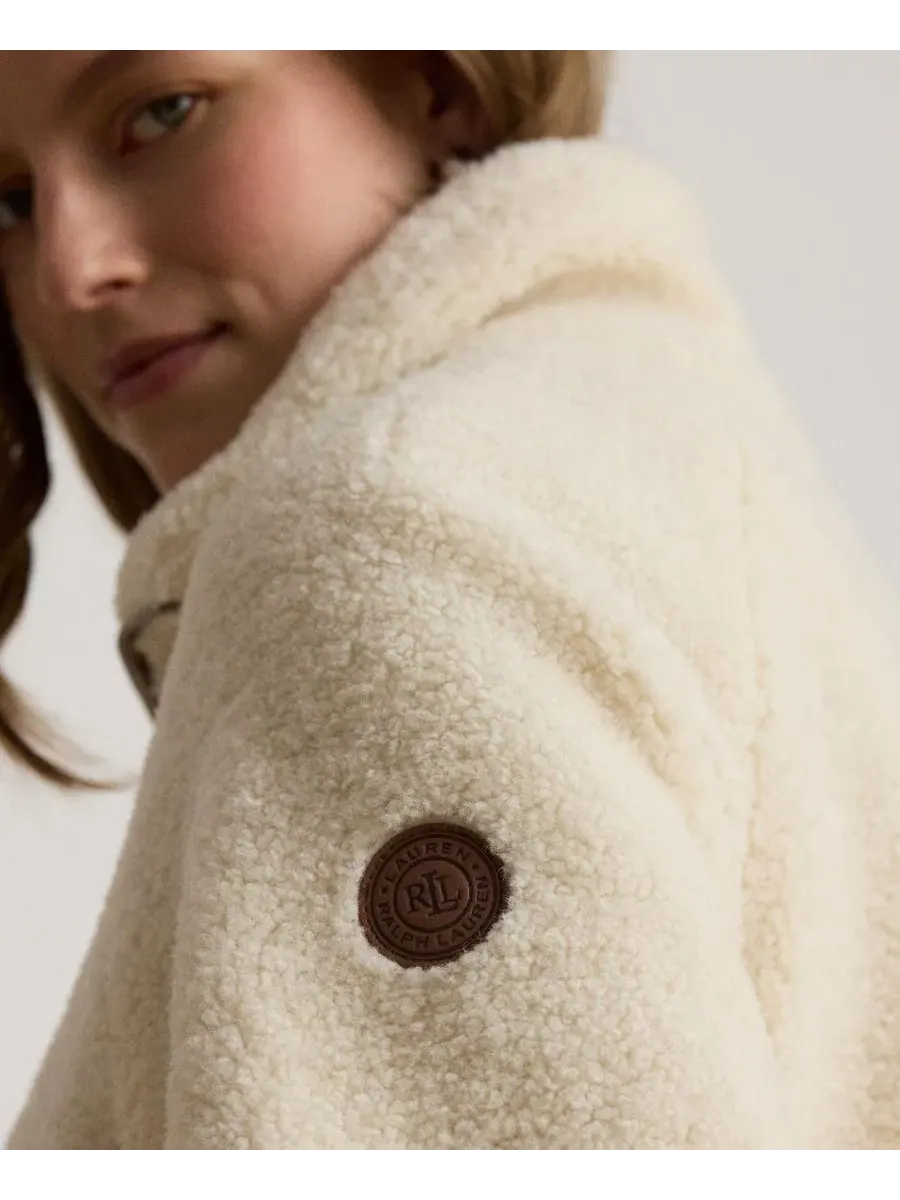Куртка-пуховик с шерпой Women's Sherpa Puffer Coat Lauren Ralph Lauren — изображение 4 из 5, бежевый