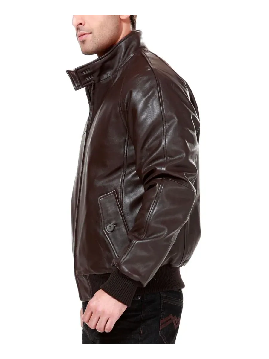 Мужская кожаная куртка-бомбер времен Второй мировой войны Landing Leathers — изображение 2 из 3, коричневый