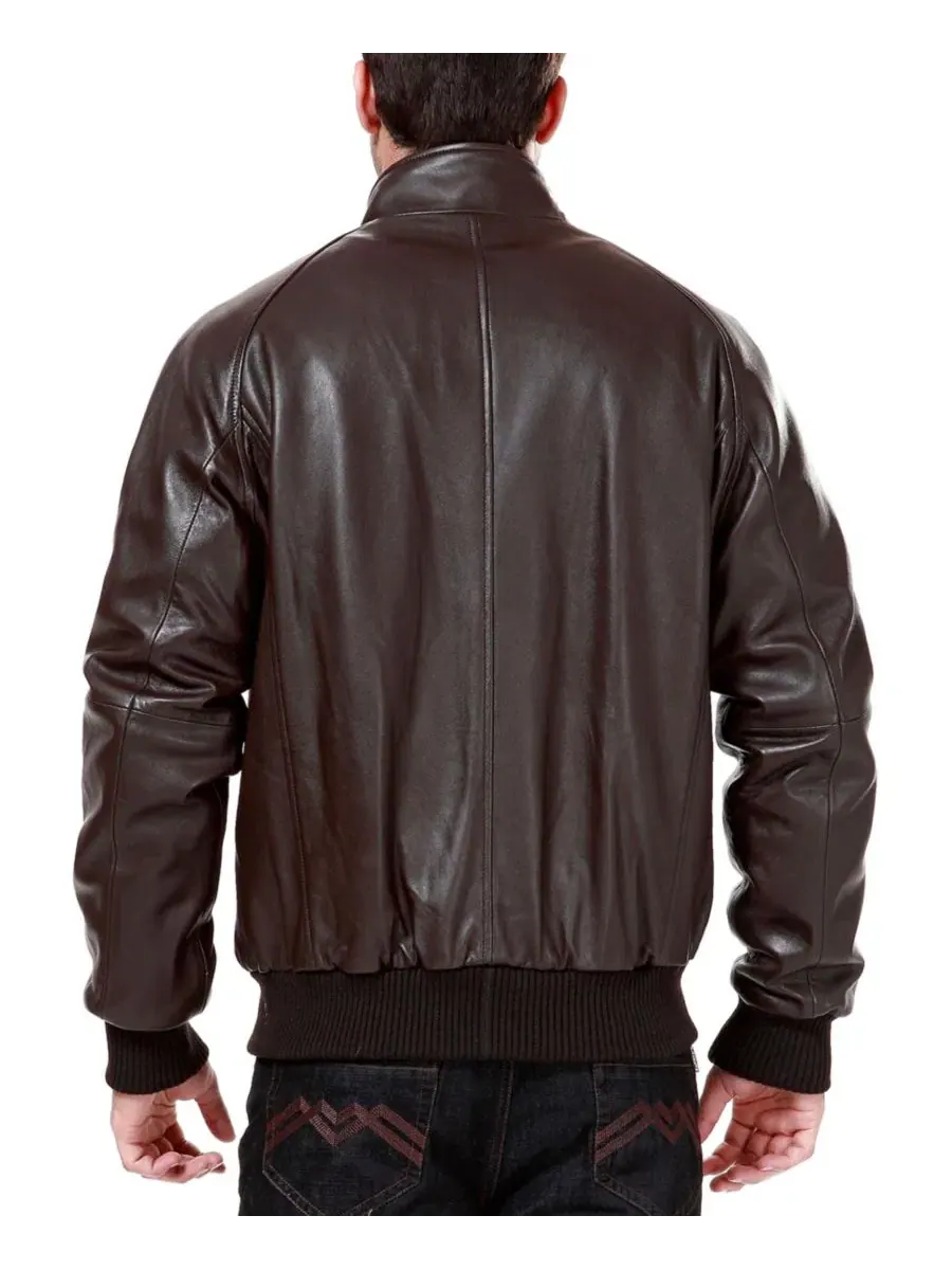Мужская кожаная куртка-бомбер времен Второй мировой войны Landing Leathers — изображение 3 из 3, коричневый