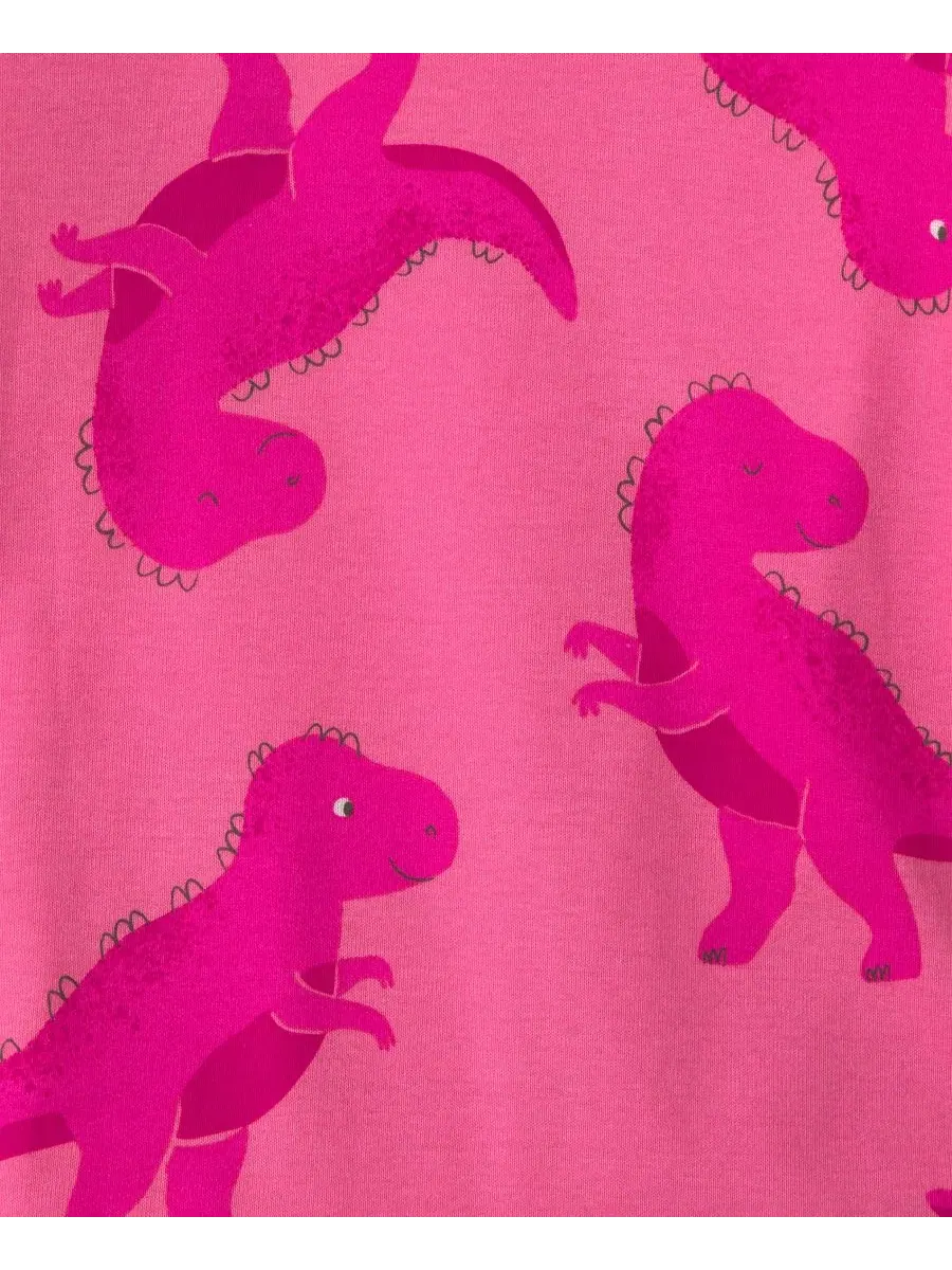 Комплект пижам из 4 предметов с длинным рукавом Dino Heart Carter's — изображение 3 из 4, розовый
