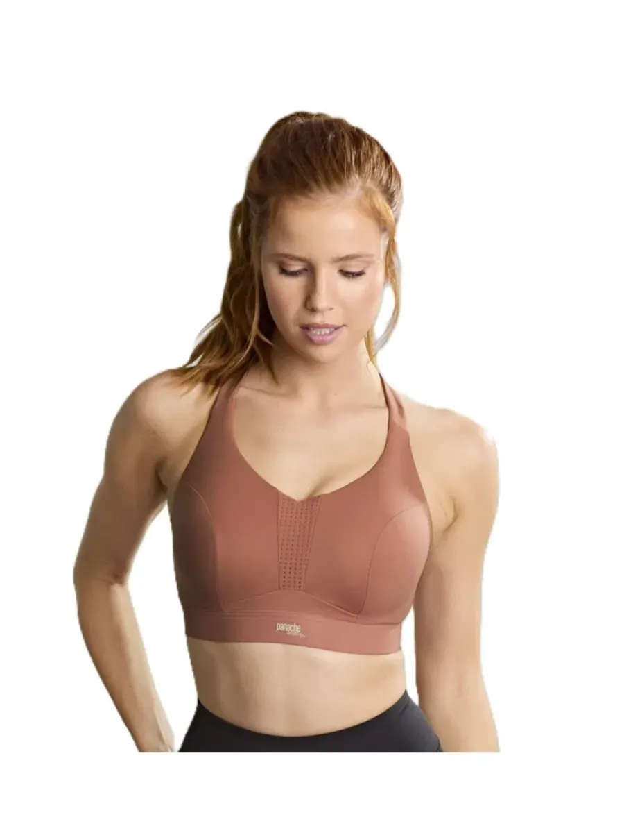 Спортивный бюстгальтер с V-образным вырезом Endurance Panache Lingerie — изображение 2 из 6, розовый