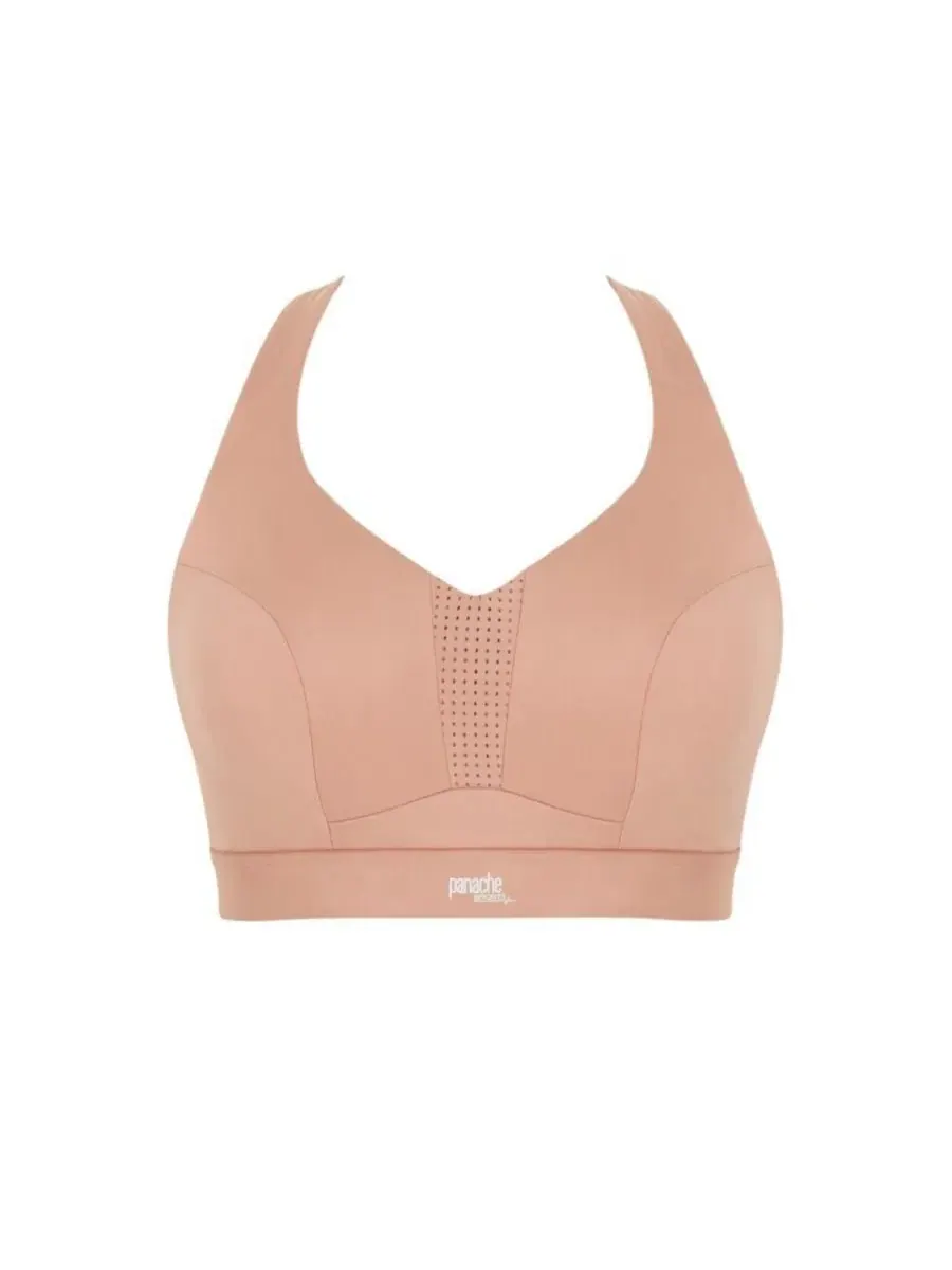 Спортивный бюстгальтер с V-образным вырезом Endurance Panache Lingerie — изображение 3 из 6, розовый