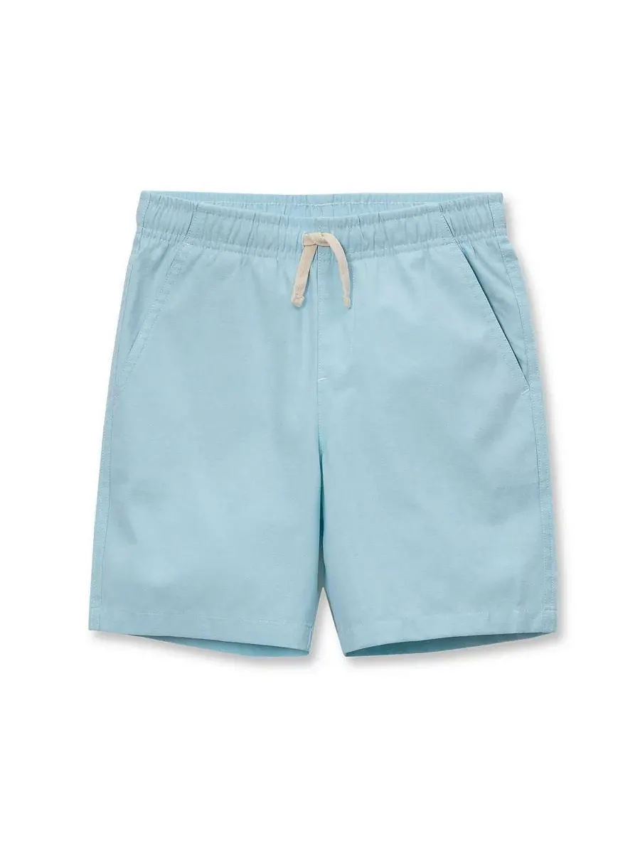 Шорты на резинке с утяжкой, хлопковые, Big Boys Husky Oxford Pull On Shorts Lands' End