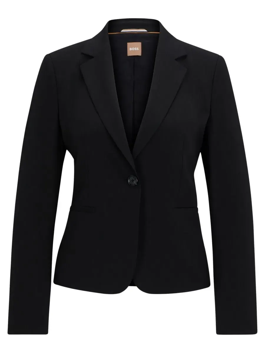 Женская куртка BOSS by Regular-Fit на пуговицах Hugo Boss — изображение 2 из 8, черный