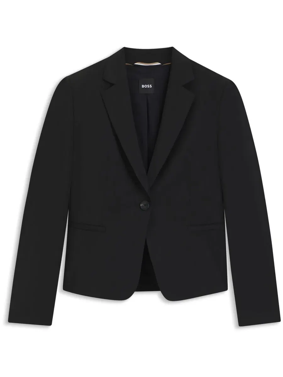 Женская куртка BOSS by Regular-Fit на пуговицах Hugo Boss — изображение 4 из 8, черный