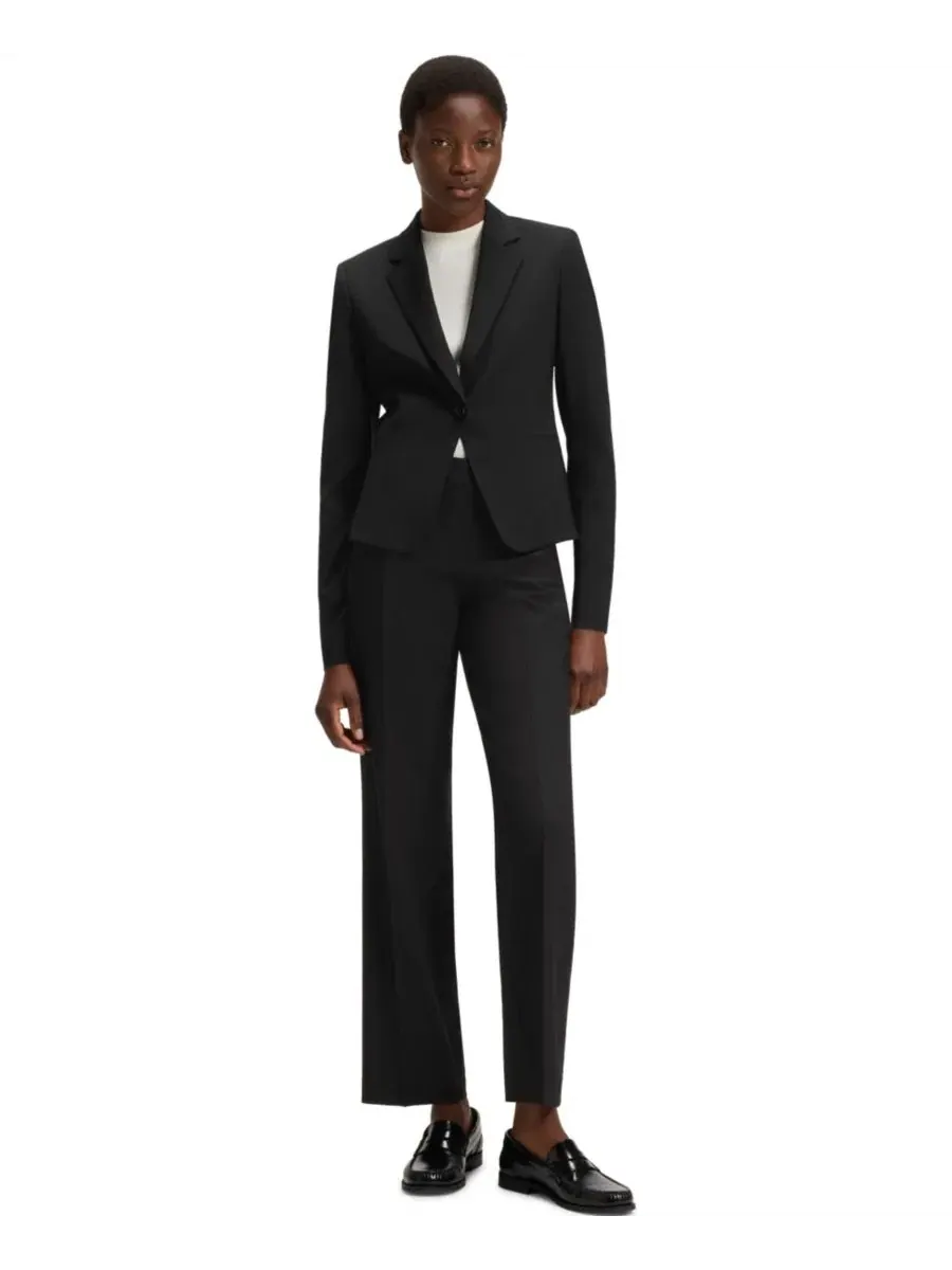 Женская куртка BOSS by Regular-Fit на пуговицах Hugo Boss — изображение 5 из 8, черный