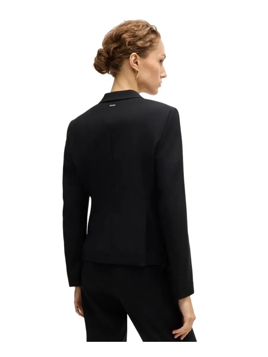 Женская куртка BOSS by Regular-Fit на пуговицах Hugo Boss — изображение 7 из 8, черный