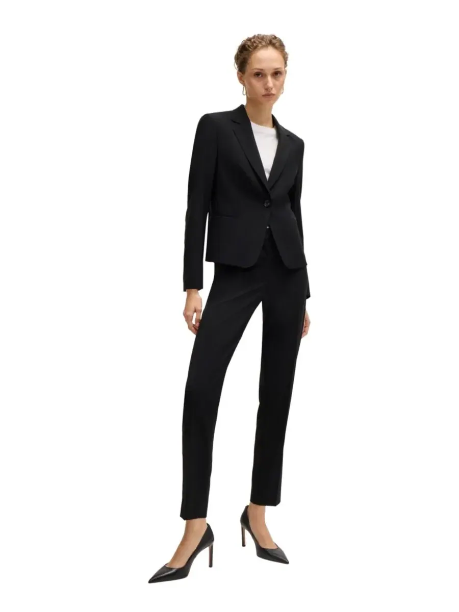 Женская куртка BOSS by Regular-Fit на пуговицах Hugo Boss — изображение 8 из 8, черный