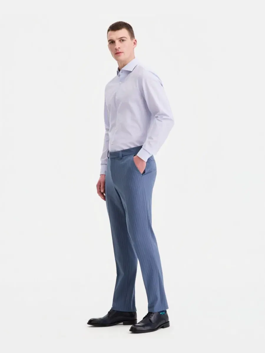Мужской костюм современного кроя, брюки в комплекте Hugo Boss — изображение 2 из 6, синий