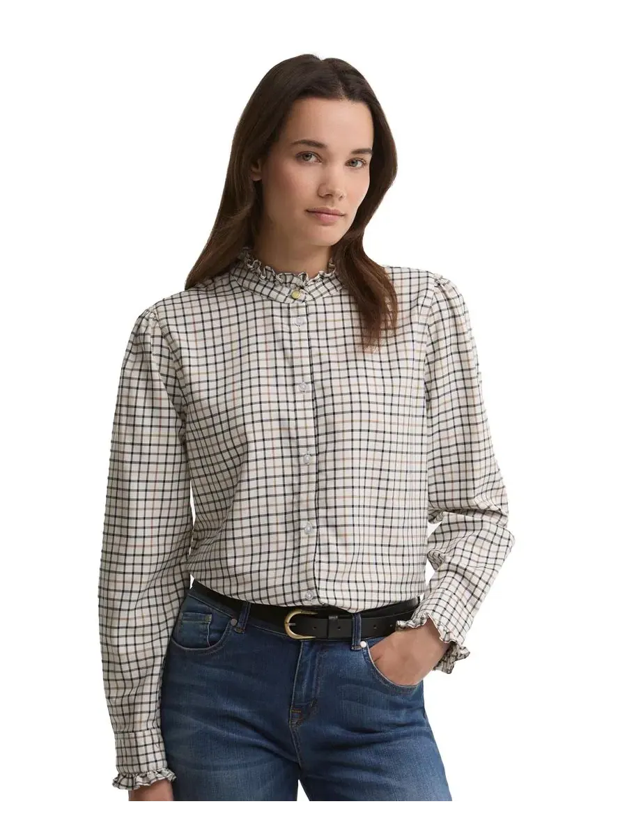 Женская рубашка-блуза Fareham Plaid с воланами и принтом Barbour