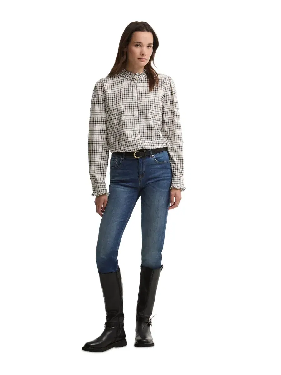 Женская рубашка-блуза Fareham Plaid с воланами и принтом Barbour — изображение 2 из 6, мульти