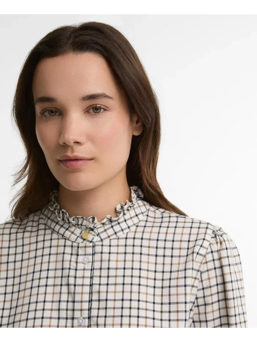 Женская рубашка-блуза Fareham Plaid с воланами и принтом Barbour — изображение 3 из 6, мульти