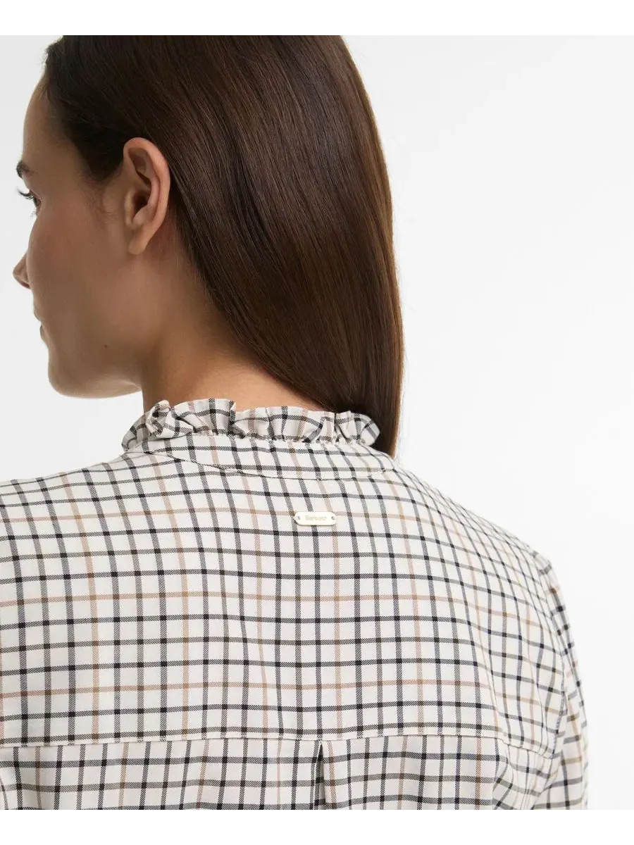 Женская рубашка-блуза Fareham Plaid с воланами и принтом Barbour — изображение 4 из 6, мульти