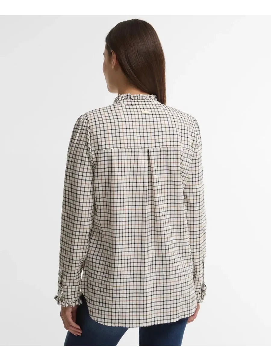 Женская рубашка-блуза Fareham Plaid с воланами и принтом Barbour — изображение 5 из 6, мульти