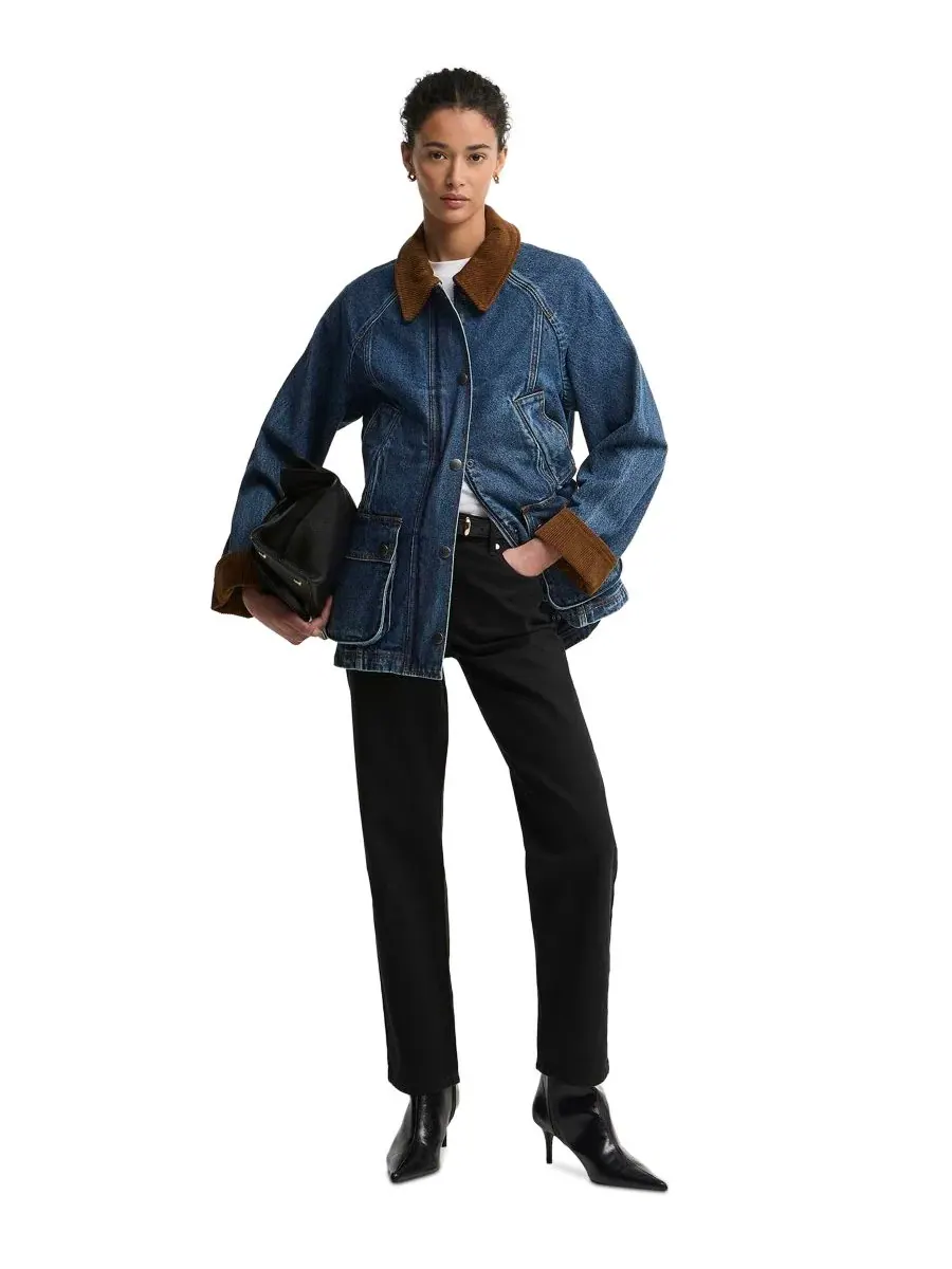 Джинсовая куртка Barbour Women's Beadnell Denim Utility Jacket — изображение 2 из 7, синий джинсовый синий