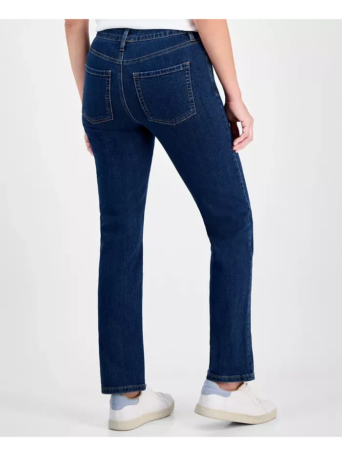 Джинсы прямого кроя с заниженной посадкой Petite Style & Co — изображение 2 из 3