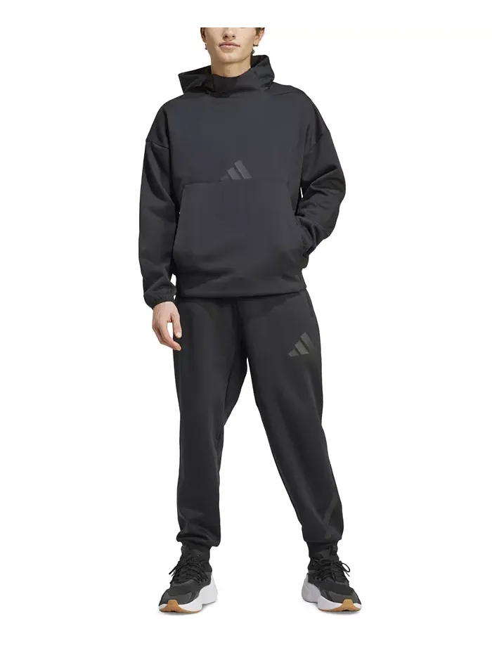Мужские эластичные спортивные брюки Z.N.E. с кулиской и логотипом adidas — изображение 4 из 6, черный