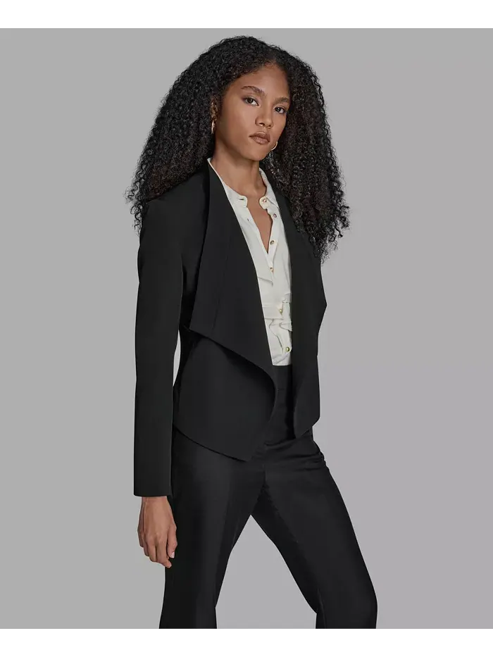 Женская куртка с открытым передом и утепленными плечами BCBG — изображение 4 из 5, черный