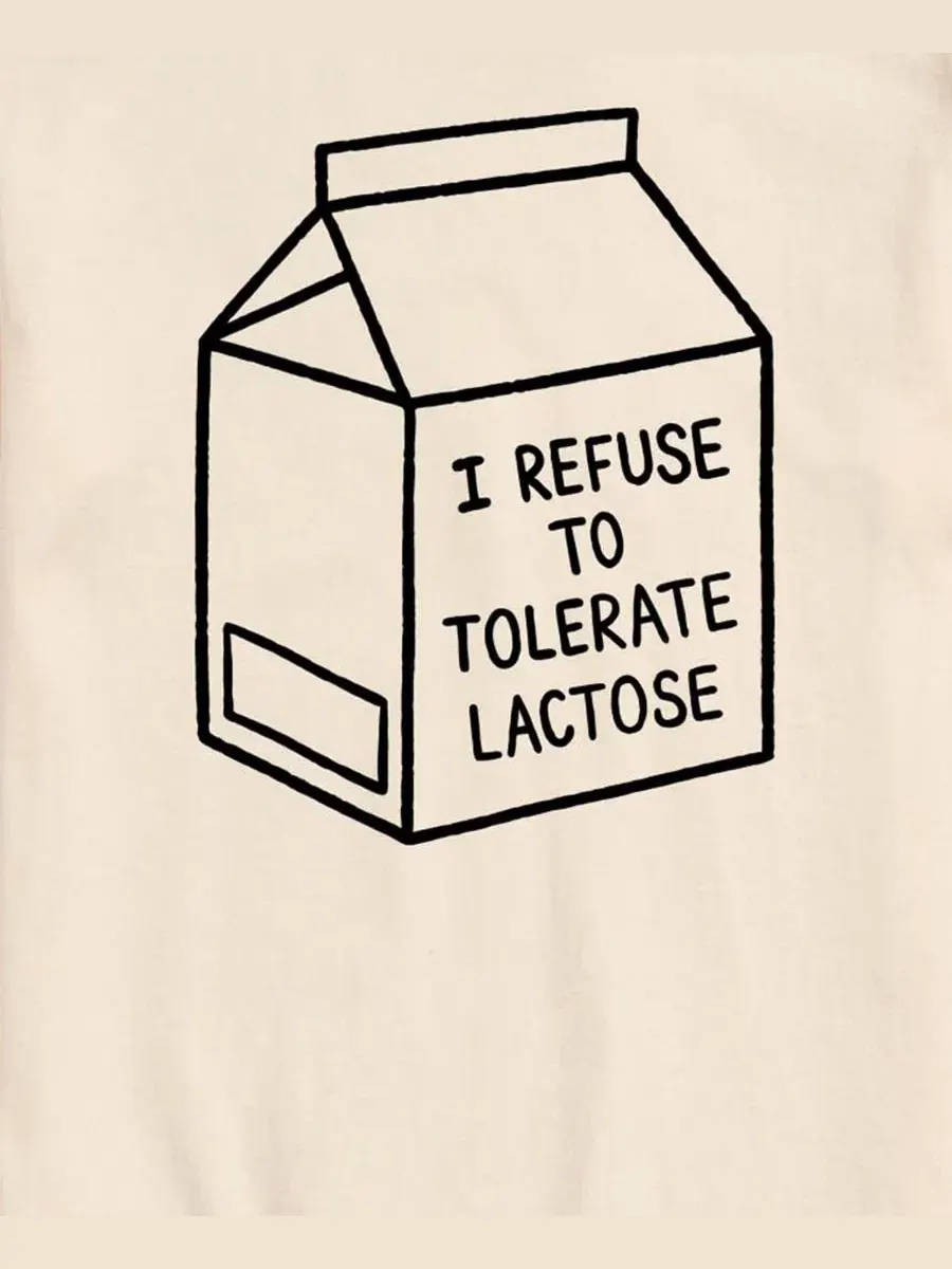 Футболка с графическим принтом Refuse To Tolerate Lactose AIRWAVES — изображение 3 из 3, бежевый